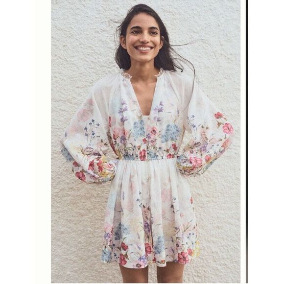 Anthropologie Let Me Be A-Line Mini Dress Floral Size X-Small - Picture 1 of 12
